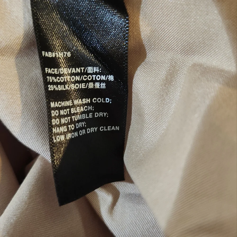 Women's Lafayette 148 NY Tan Button-Up Shirt, Size L - Picture 3 of 11